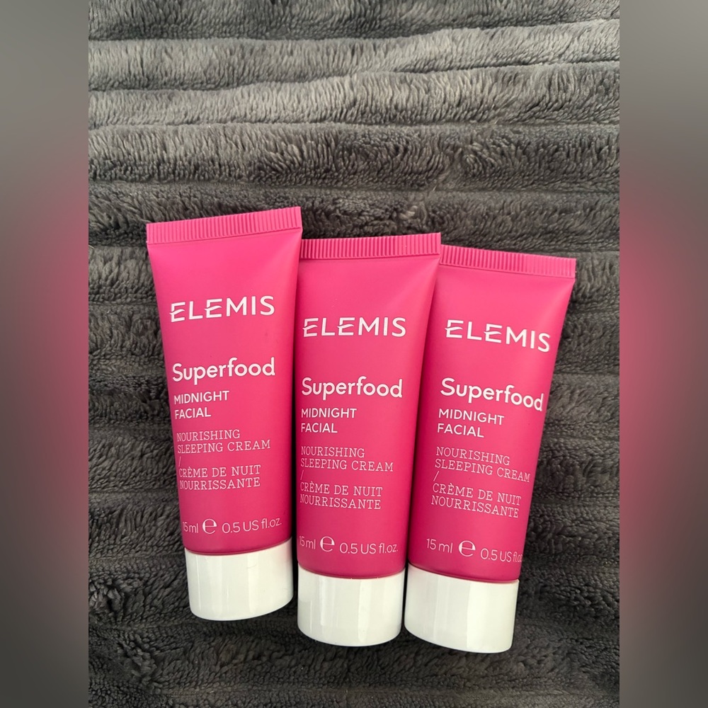 3 X ELEMIS Superfood Midnight Facial nourishing sleep cream 15ml